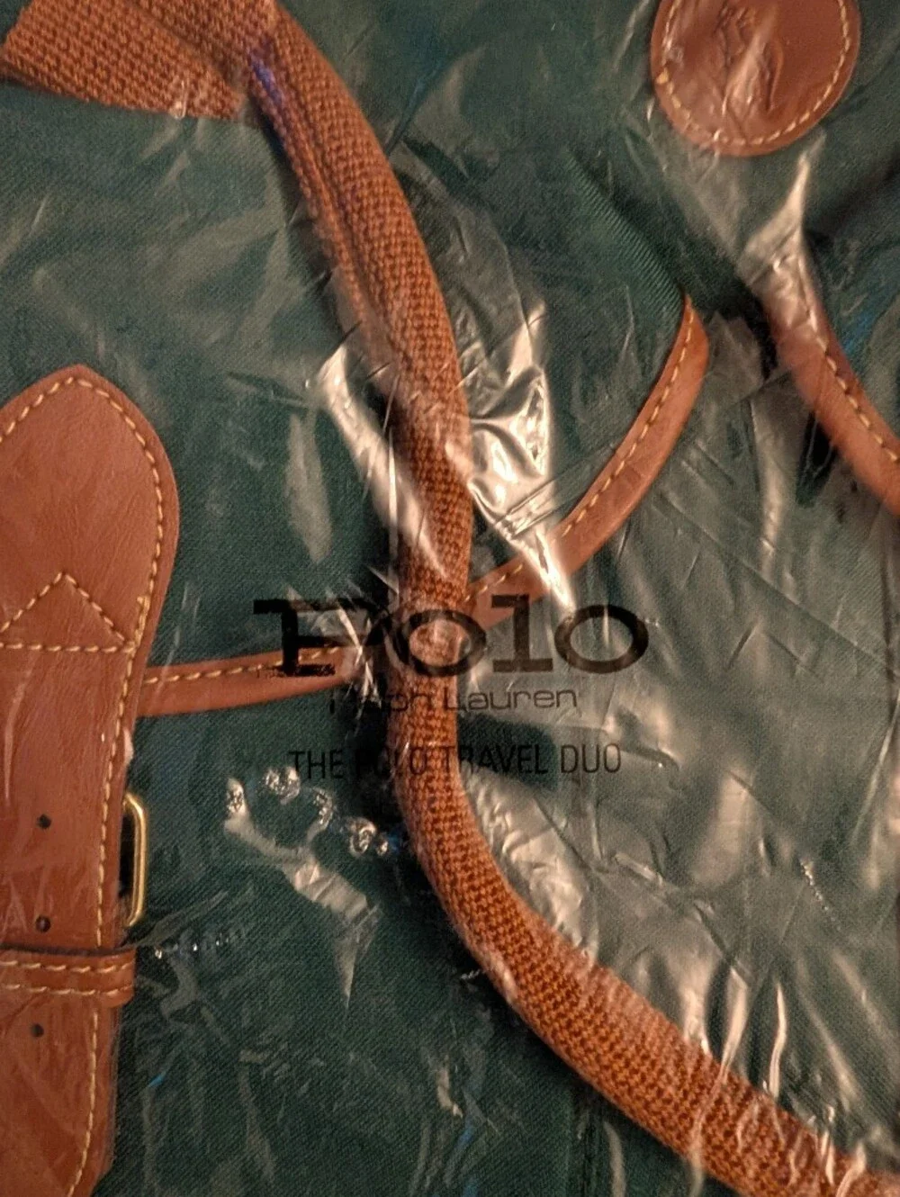 Polo by Ralph Lauren Dark Teal Duffel with Brown Leather Trim